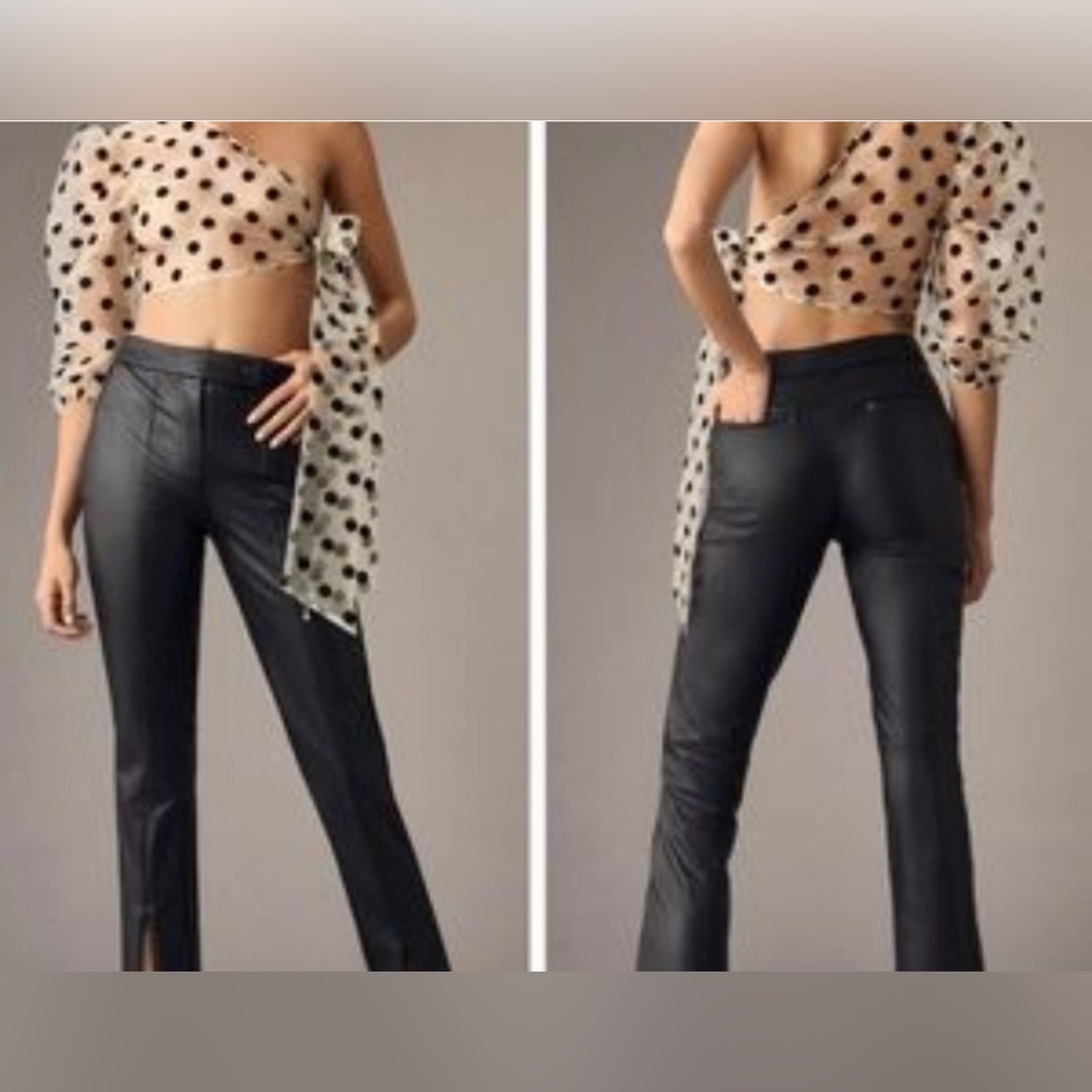 Maeve by Anthropologie One-Shoulder Sheer Polka Dot Bow Crop Top
